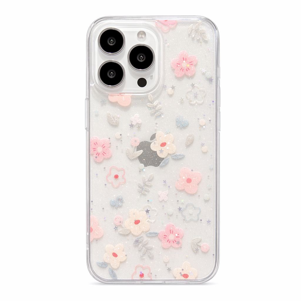 Sparkling Clear Case with Cherry Blossom Design Default