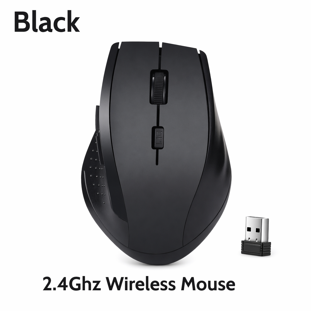 2.4GHZ Wireless Mouse - Enhanced Connectivity for Effortless Navigation Black