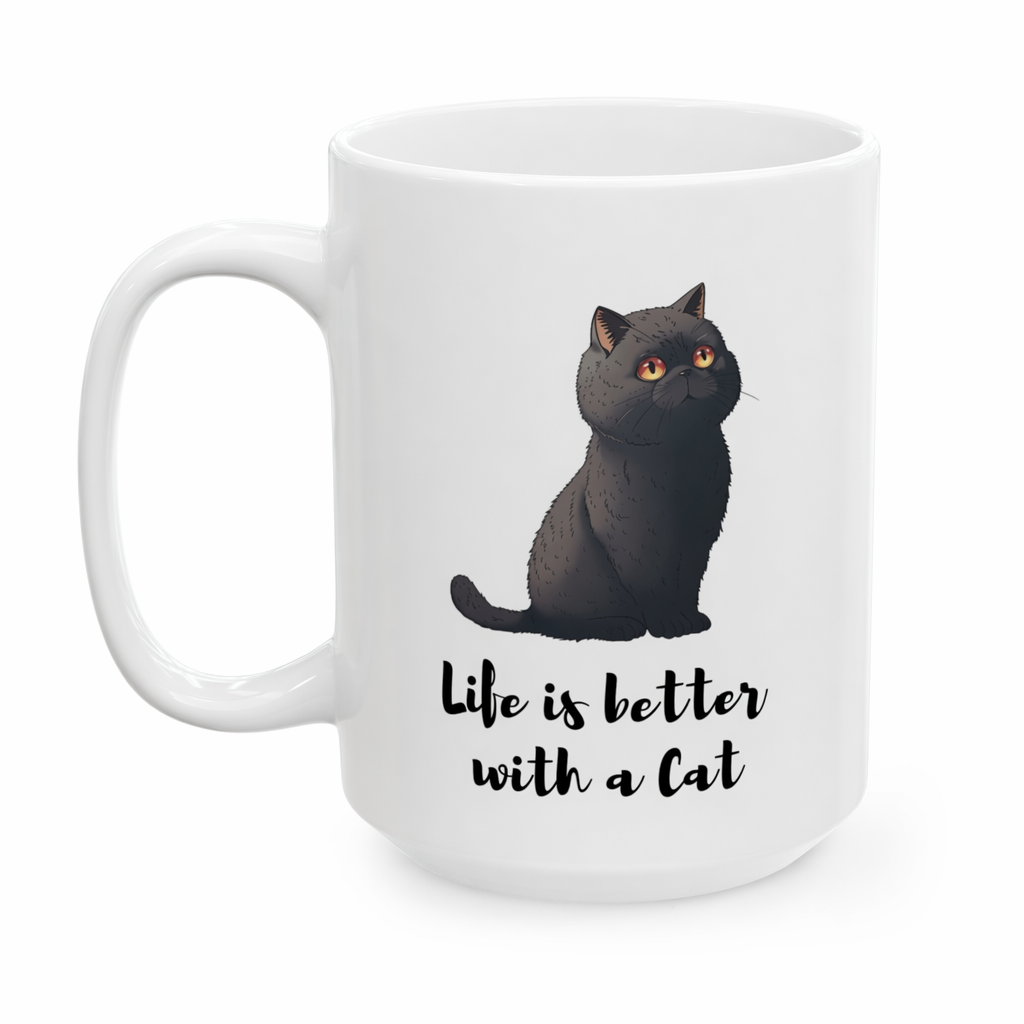 Life is Enhanced with a Feline Mug Default