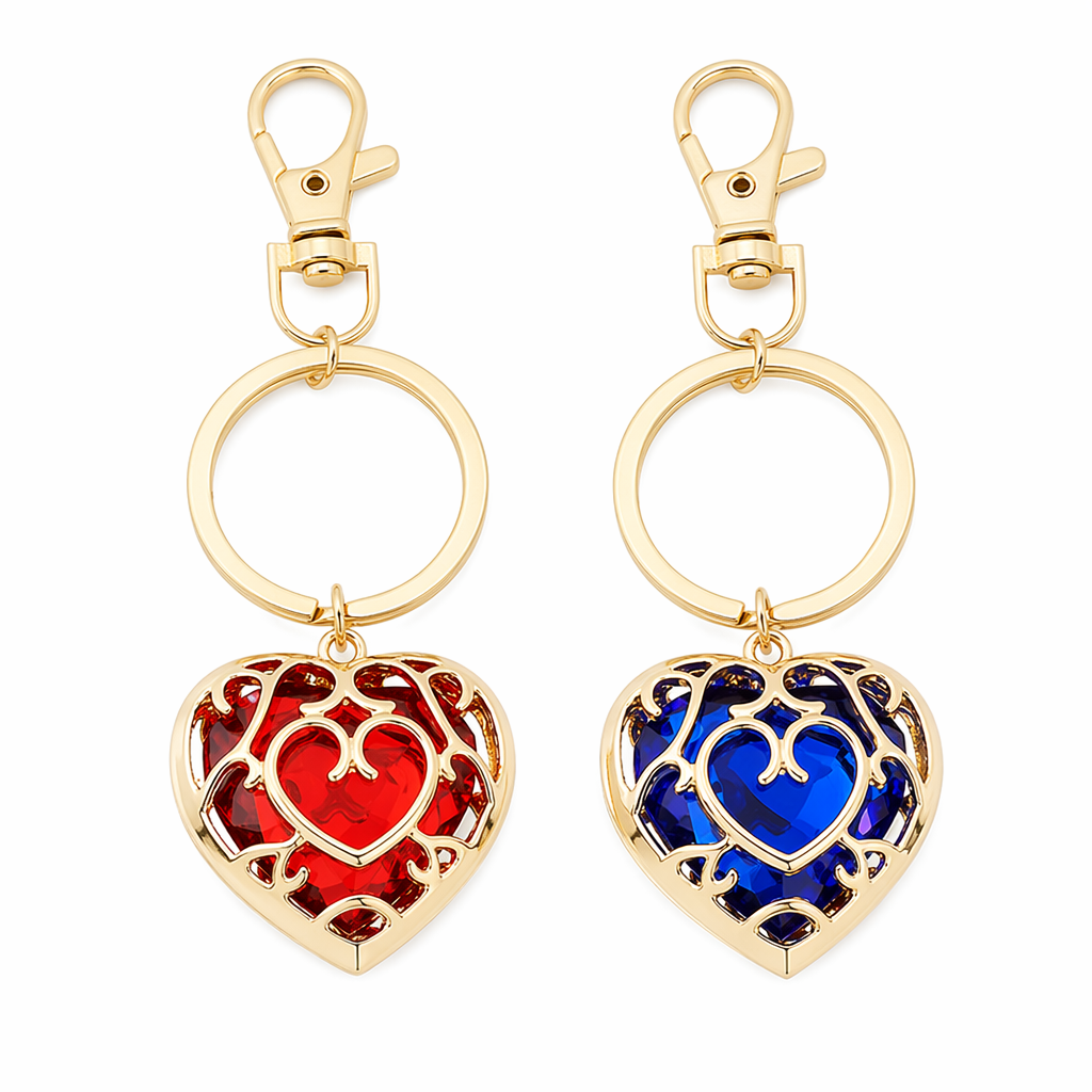 Zelda Heart Container Keychains and Necklace Default