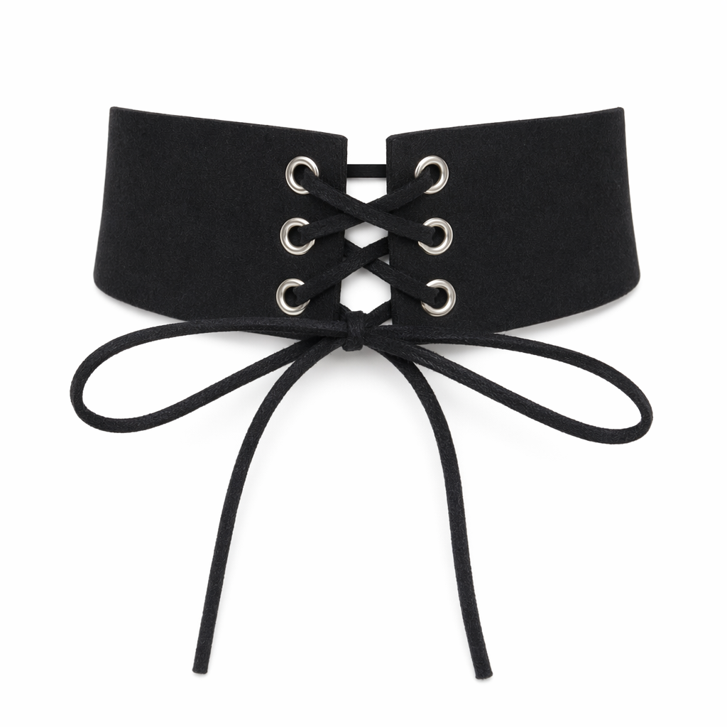 Harajuku Gothic Lace-Up Choker Necklace Default