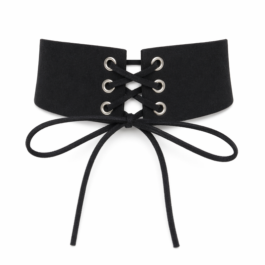 Harajuku Gothic Lace-Up Choker Necklace Default