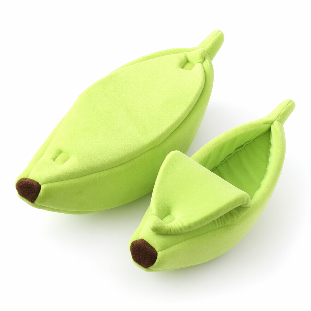 Pet Bed with a Banana Motif Green 1PC
