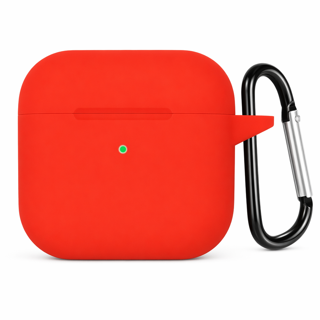 Water-resistant Silicone Carrying Case with Keychain for Airpods (Set of 3) Red