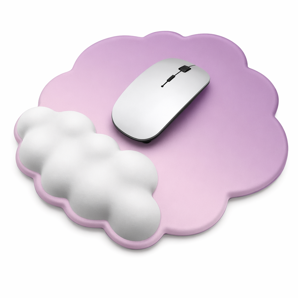 Cloud Mouse Pad with Wrist Support Purple