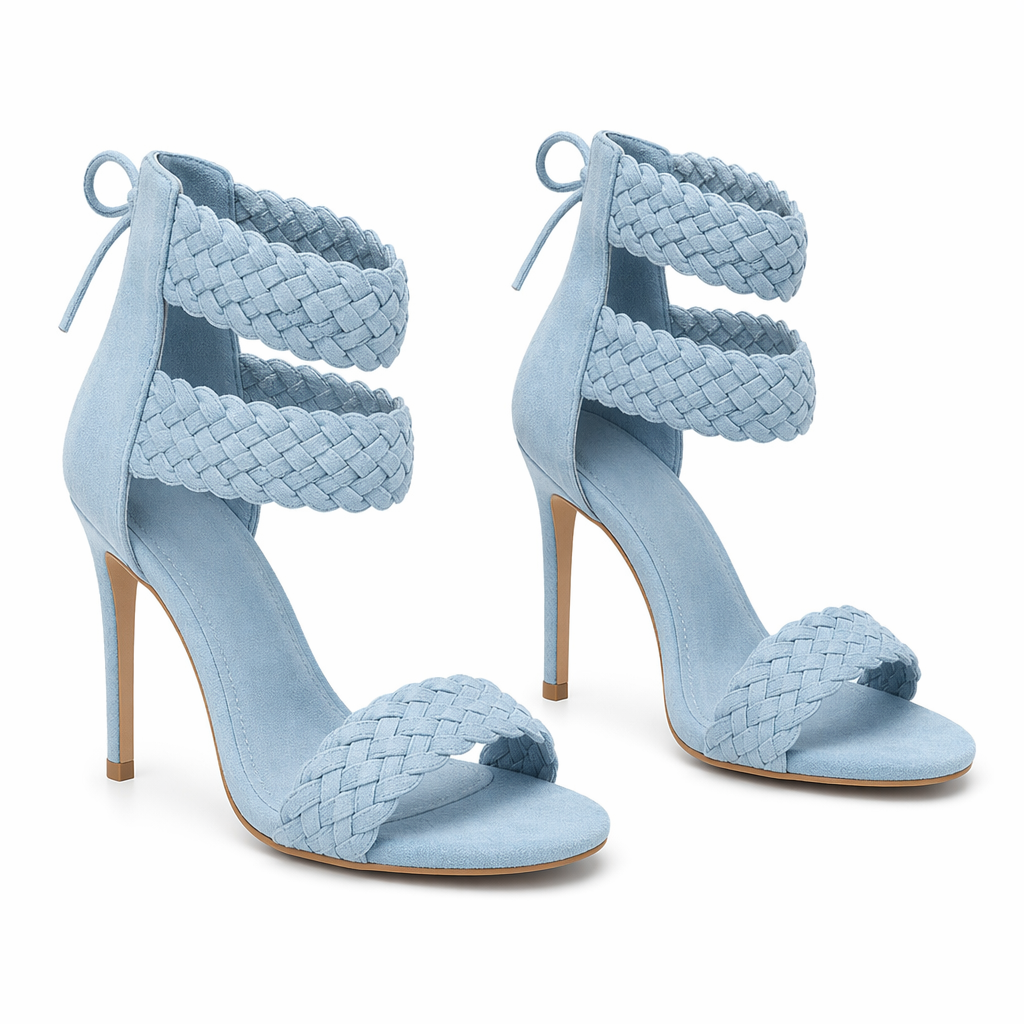 Strappy Heeled Sandals for the Summer Season Blue