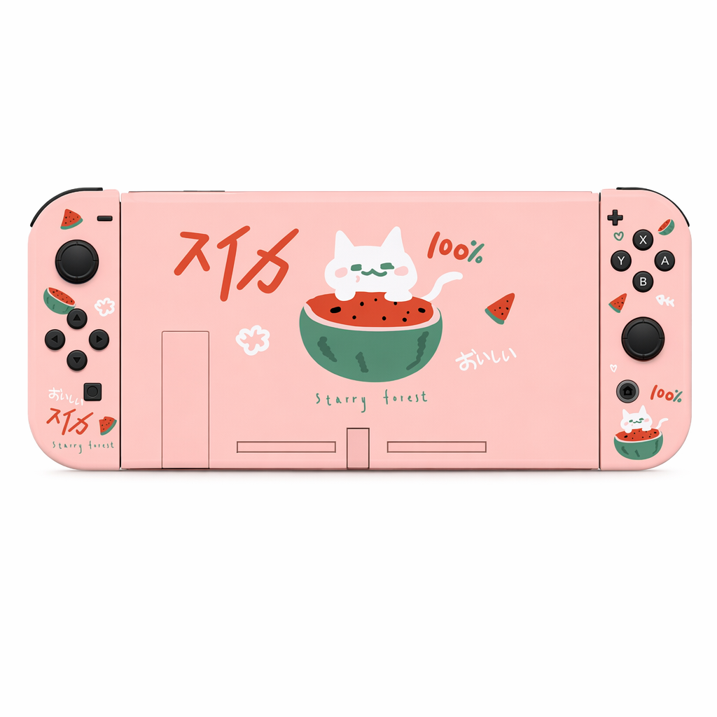 Pink Nintendo Switch Cover Case with Cat Default