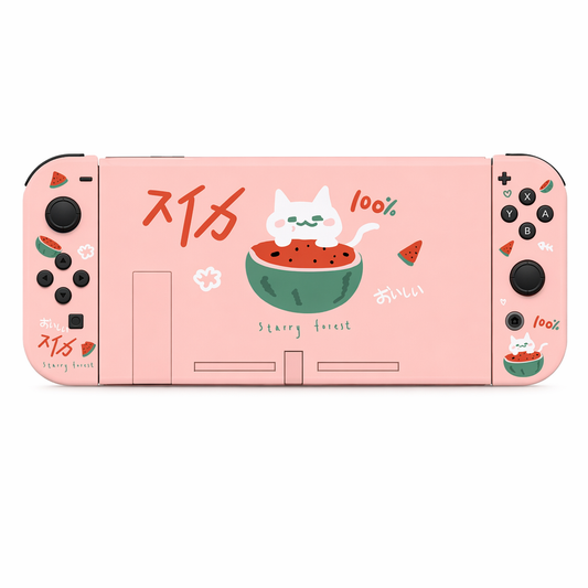 Pink Nintendo Switch Cover Case with Cat Default