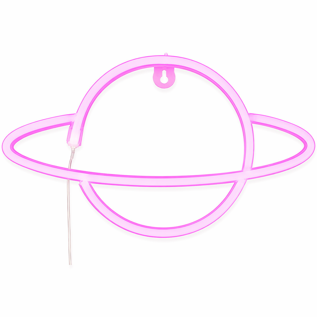 Planet Neon Sign: Celestial Wall Decor F