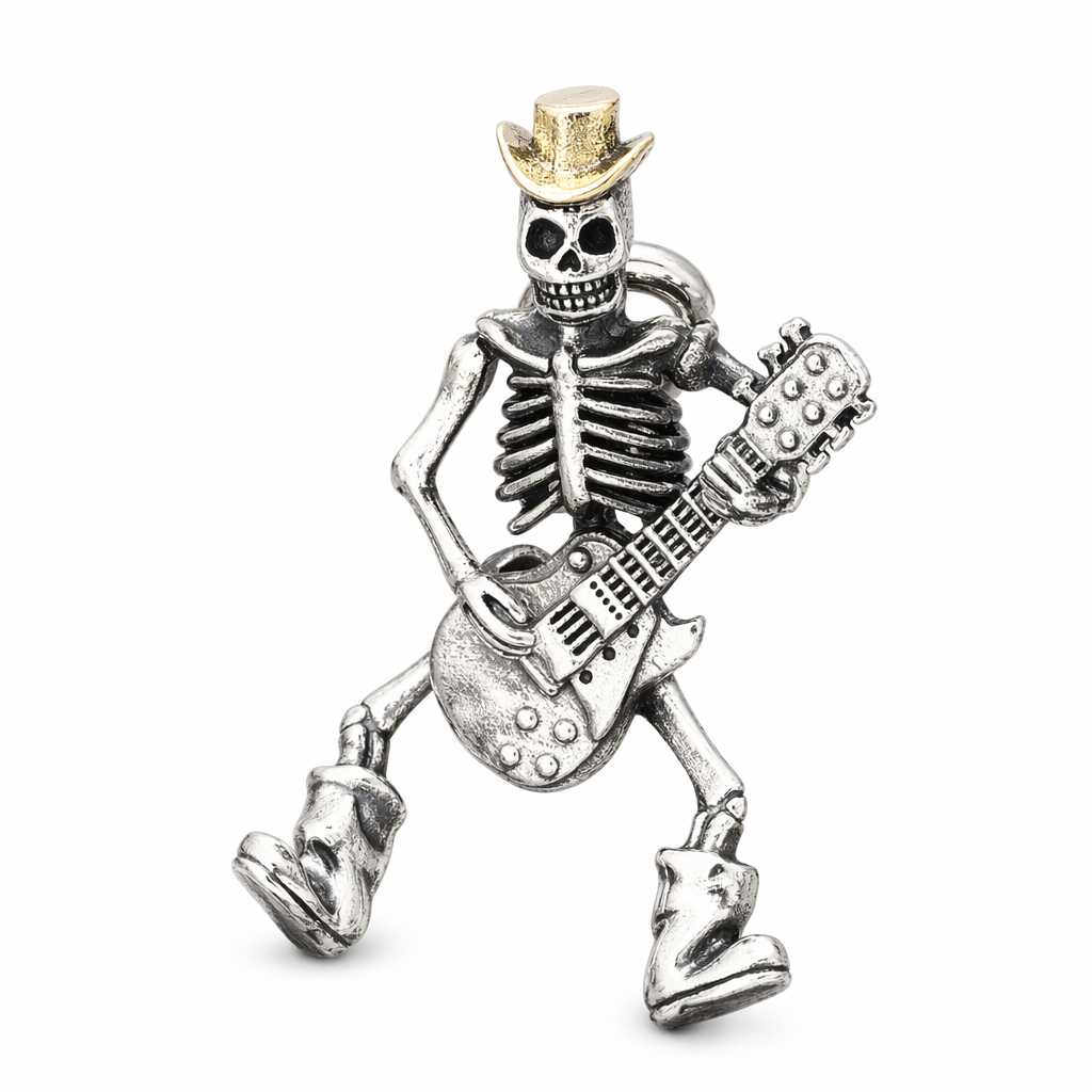 Guitar-Playing Skeleton Necklace Default
