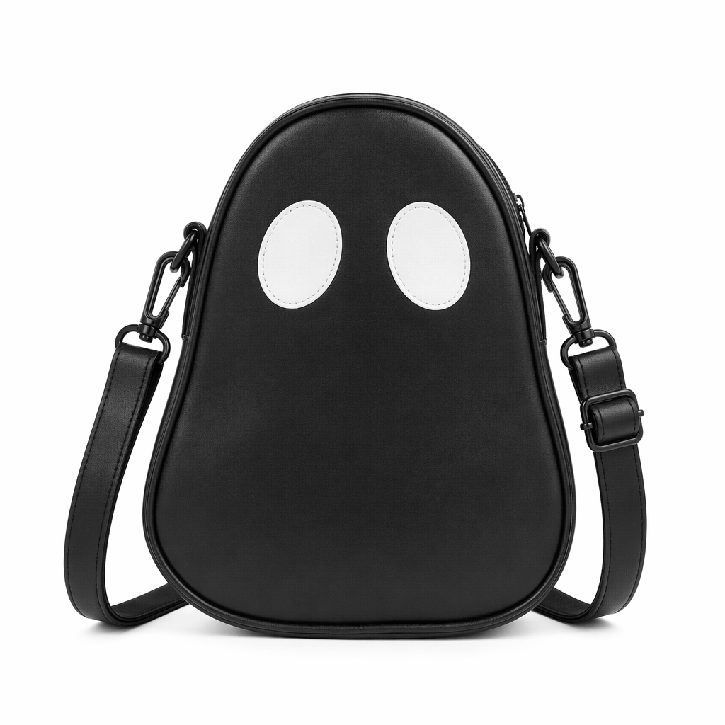 Cute Ghoul Shoulder Bag - PU Faux Leather Cool Black