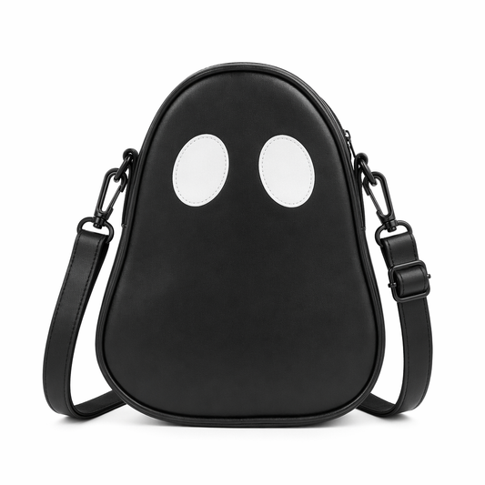 Cute Ghoul Shoulder Bag - PU Faux Leather Cool Black