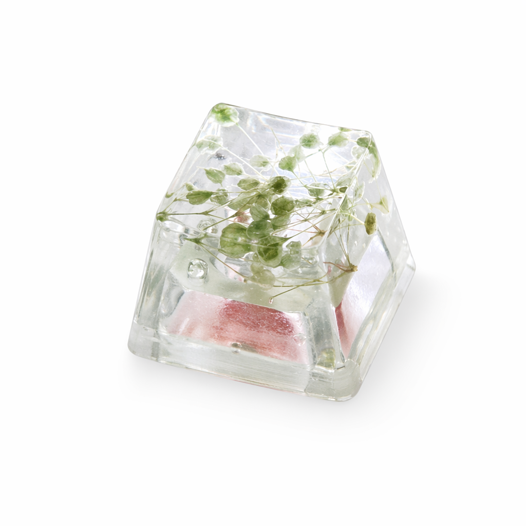Mechanical Keyboard Keycap with Floral Design Light green