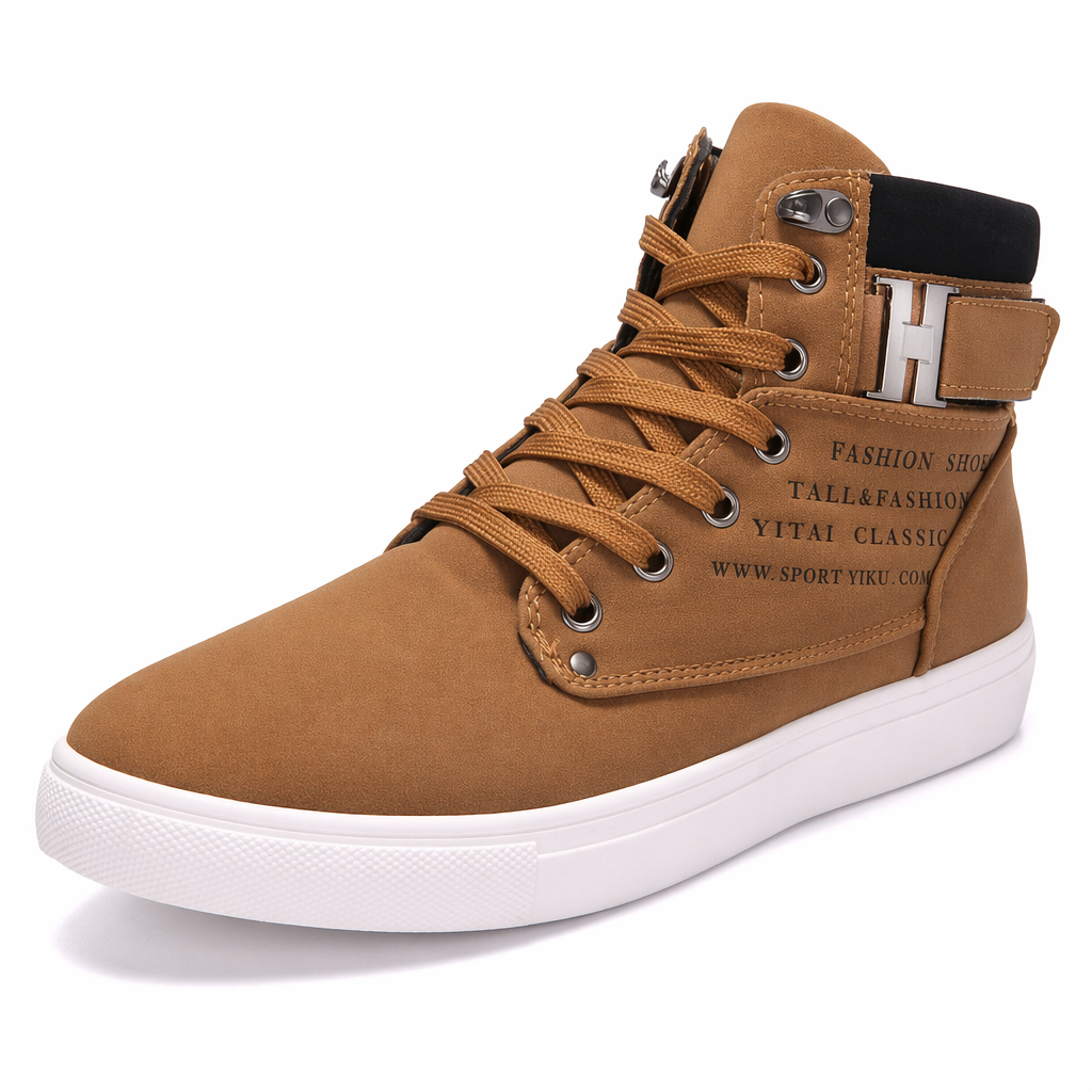 Daily High Top Faux Leather Boots for Men's Casual Wear Mud