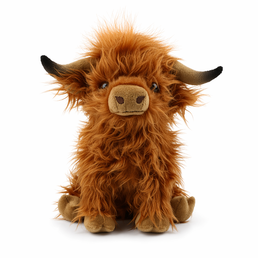 Highland Cow Plush Toy - Baby-Safe, Soft, Huggable Brown