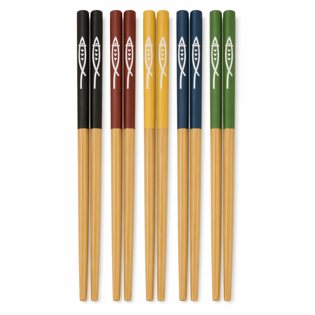 Japanese Wooden Chopsticks Fish Pattern C