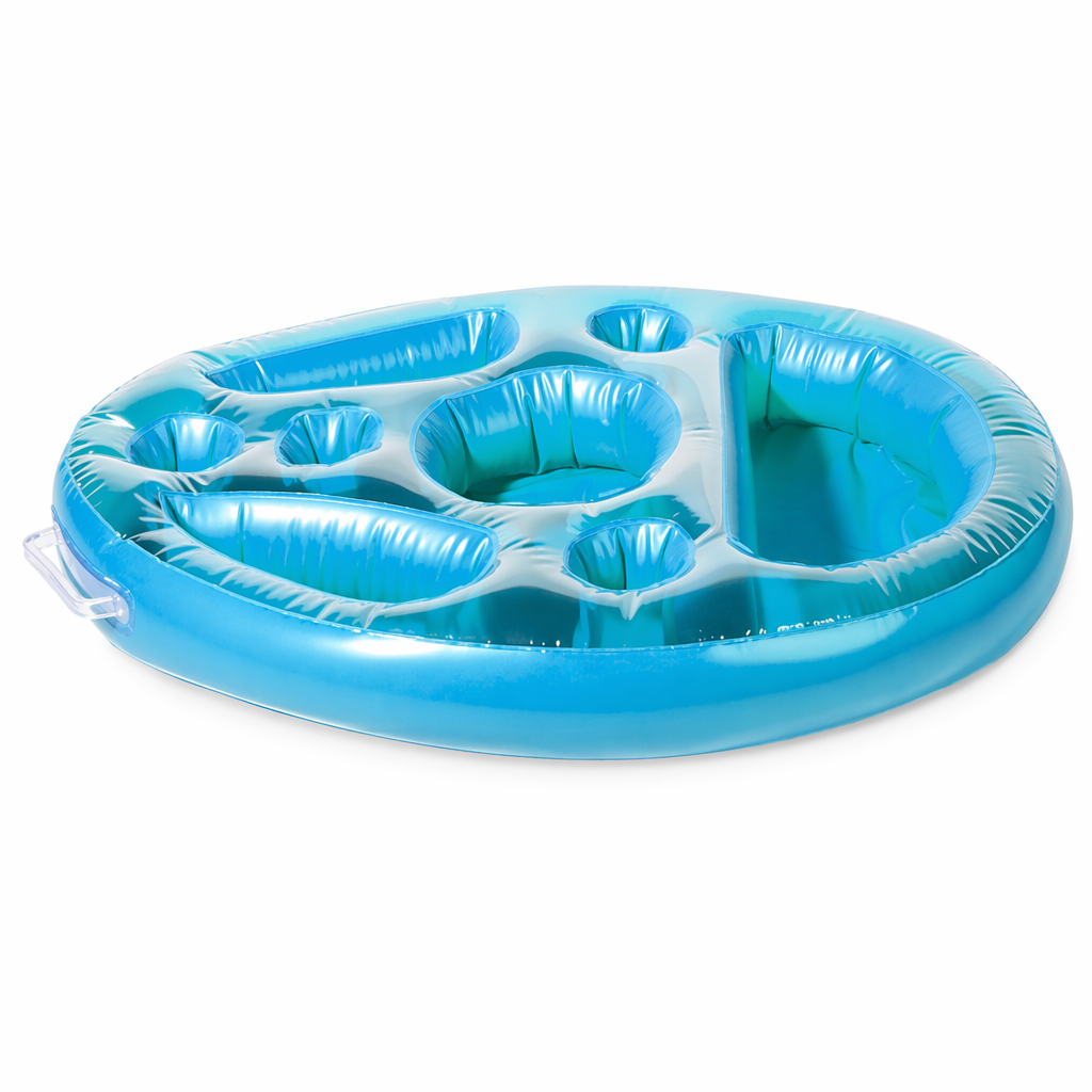 Inflatable Floating Tables for Food and Drinks in Swimming Pools Blue