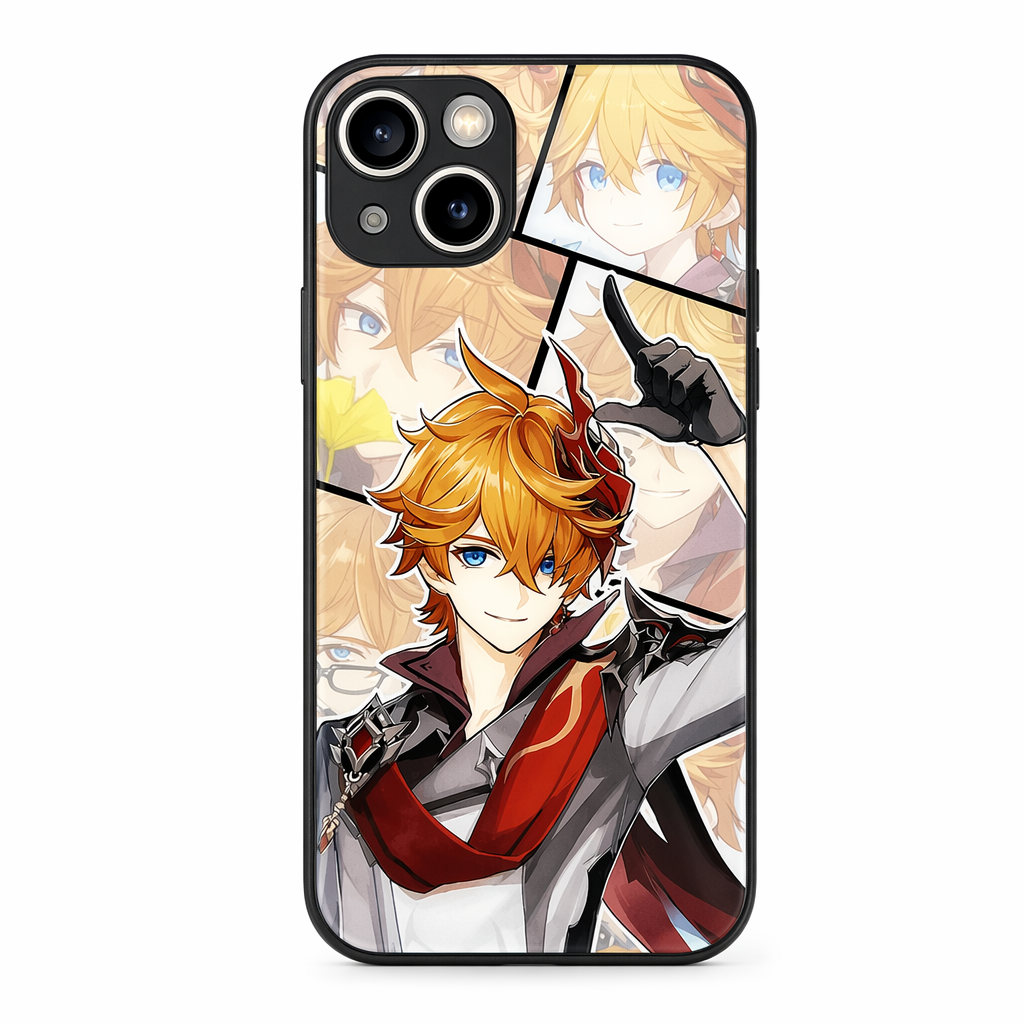 Tempered Glass Phone Case with Characters D