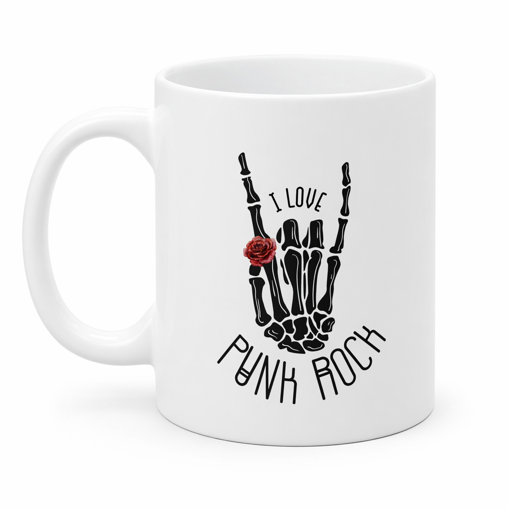 Punk Rock Skeleton Hand Mug Default
