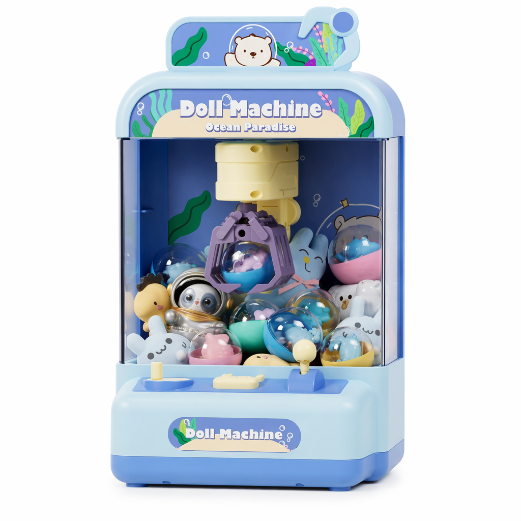 Compact Treasure Claw Game Machine Blue