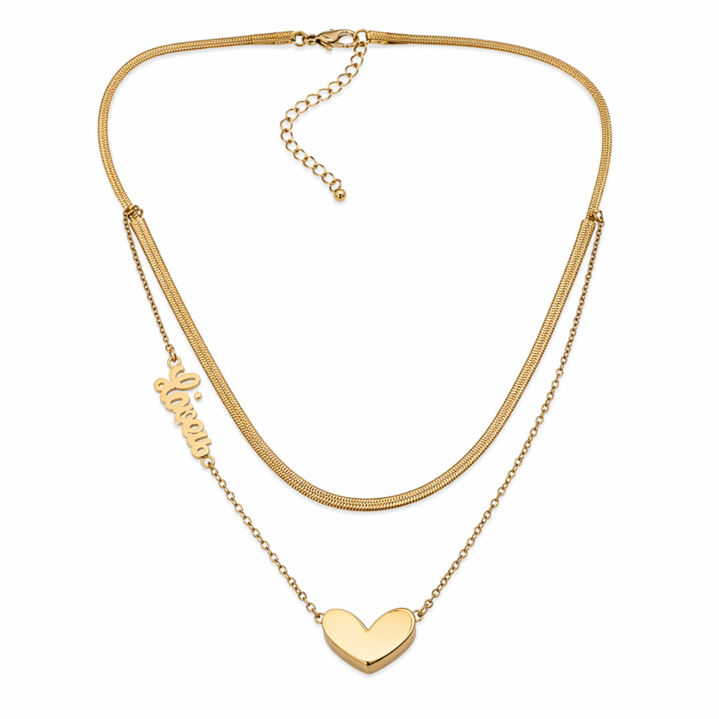Women's Romance-inspired Layered Necklace Gold