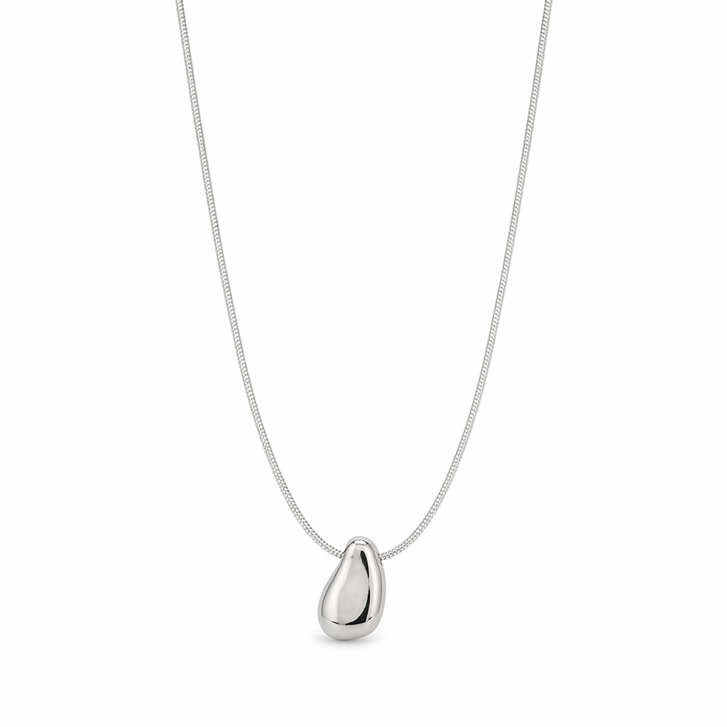 Bean Pendant Necklace for Women Silver