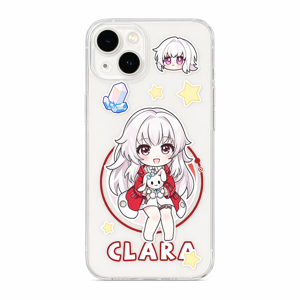 Honkai Star Rail iPhone Cases - Transparent Chibi Characters Clara