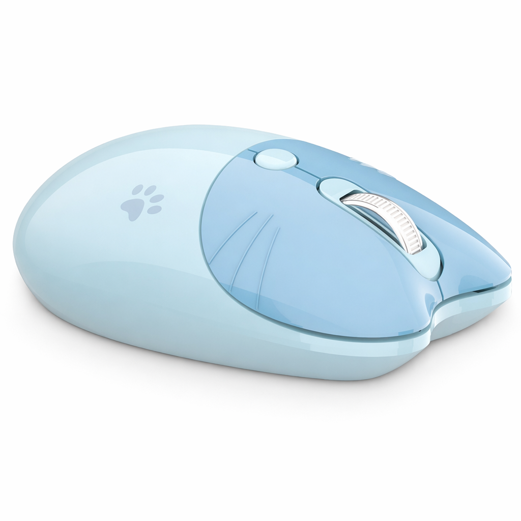 Cute Bluetooth Wireless Mouse in Pastel Blue