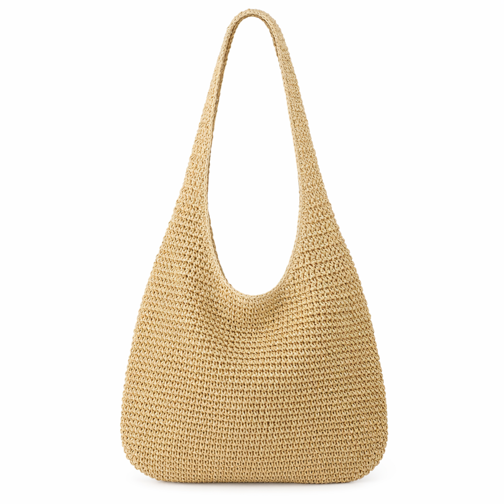 Straw Tote Bag for the Summer Season Beige