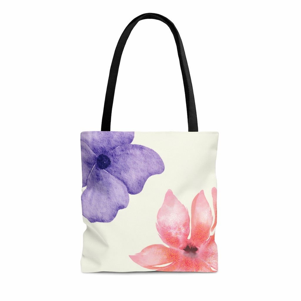 Medium Beach Tote Bag with a Vibrant Floral Design Default