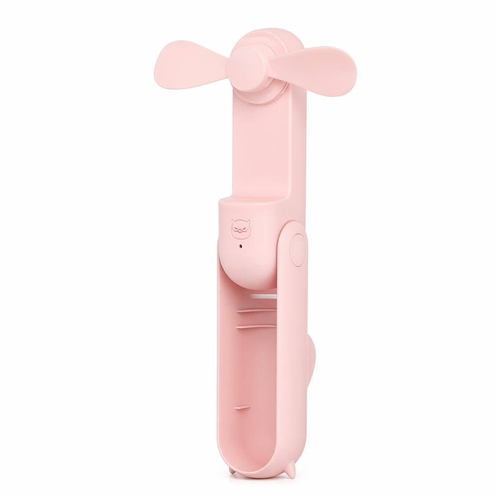 USB Rechargeable Handheld Fan with Powerbank Pink