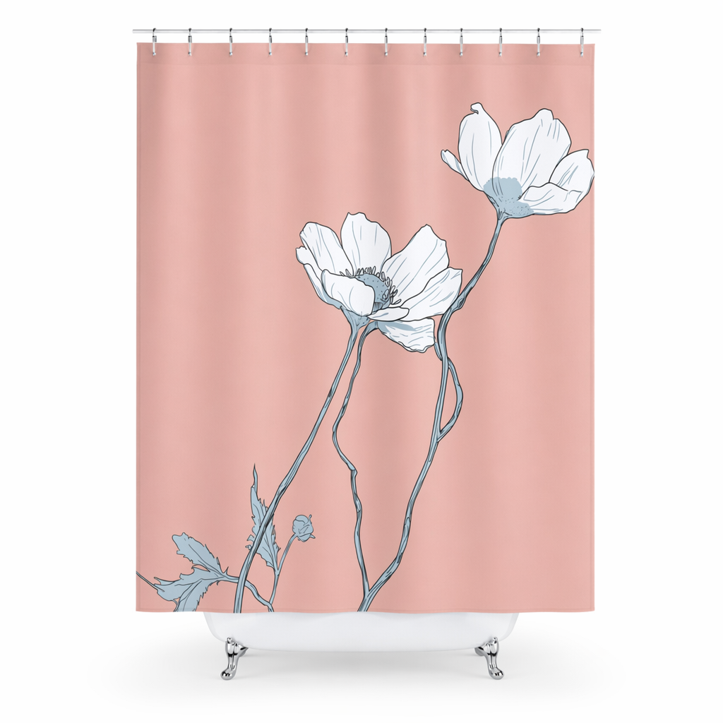 Pink Anemone Shower Curtain Default