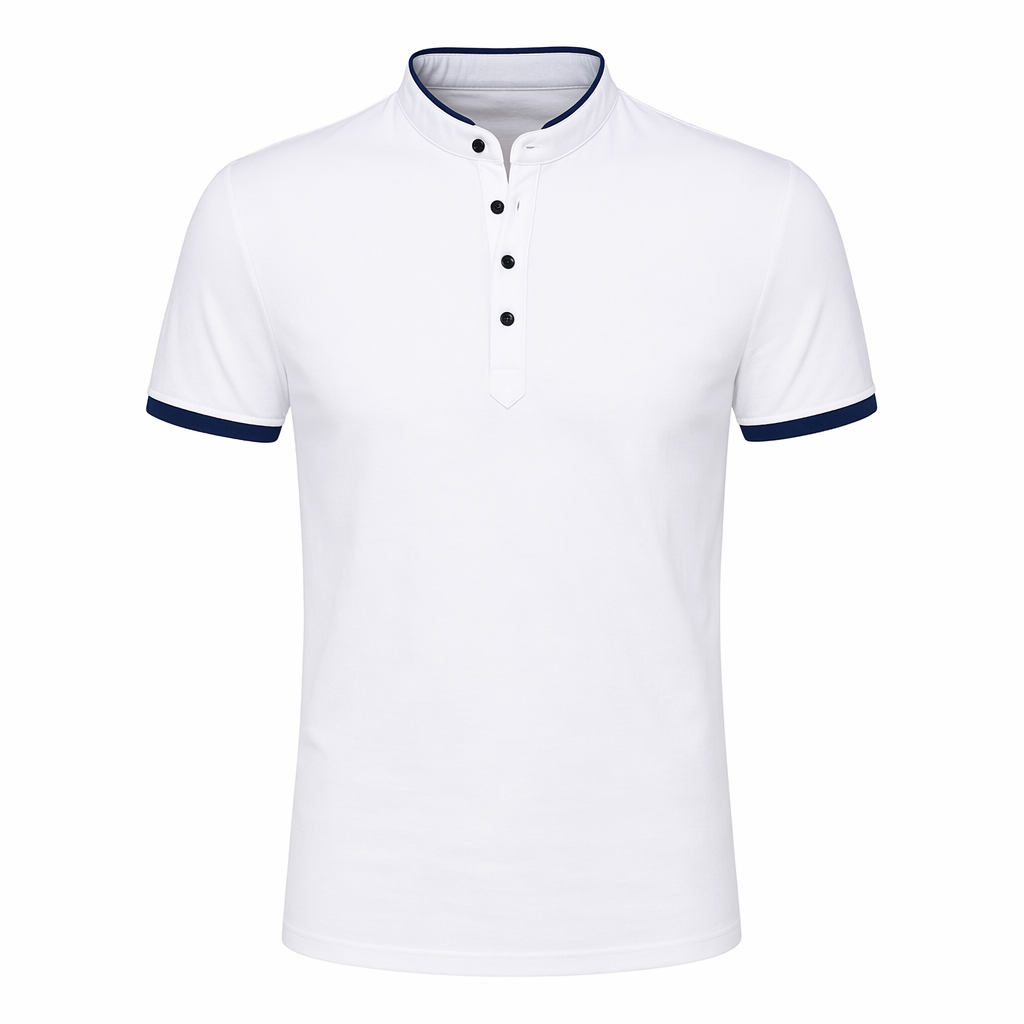 Stand Collar Men's Tee White