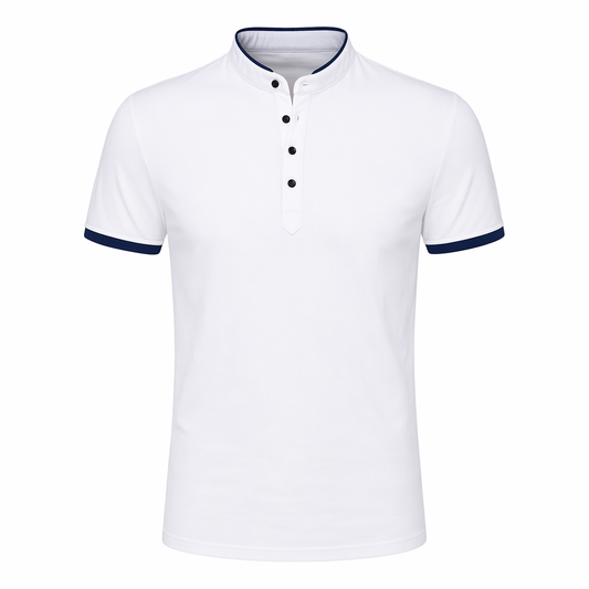 Stand Collar Men's Tee White