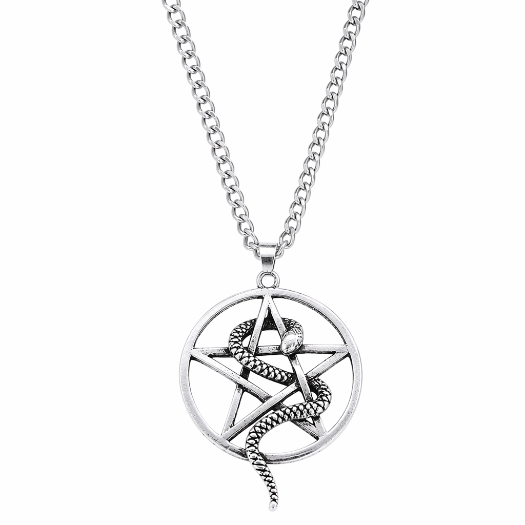 Snake Necklace - A Symbolic Five-Pointed Star Design Default