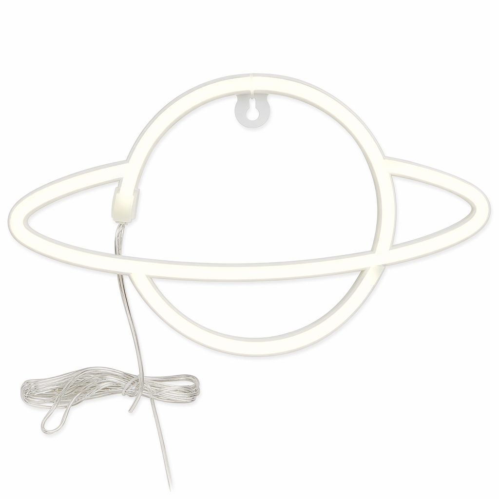 Planet Neon Sign: Celestial Wall Decor K