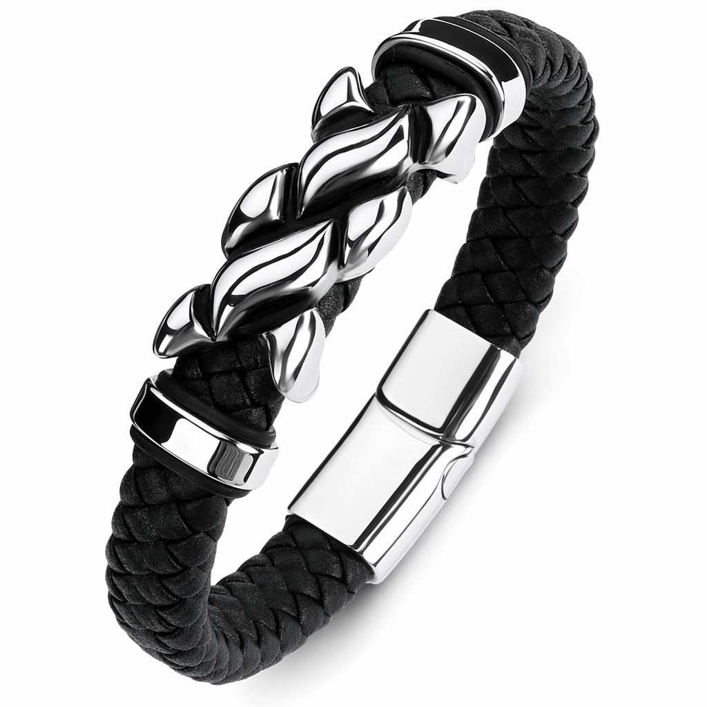 Braided Charm Bracelet Made from Vegan Leather 26