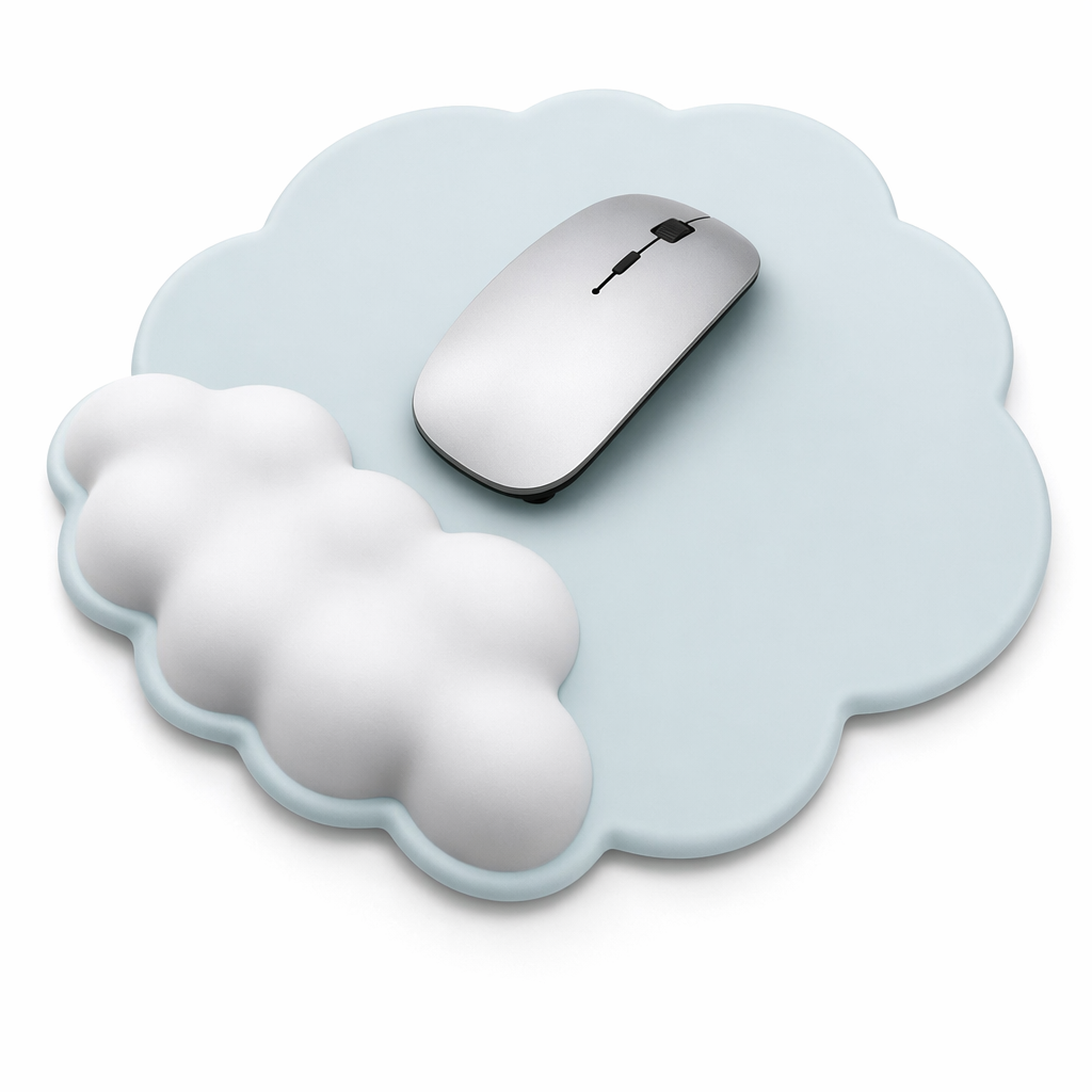 Cloud Mouse Pad with Wrist Support Blue