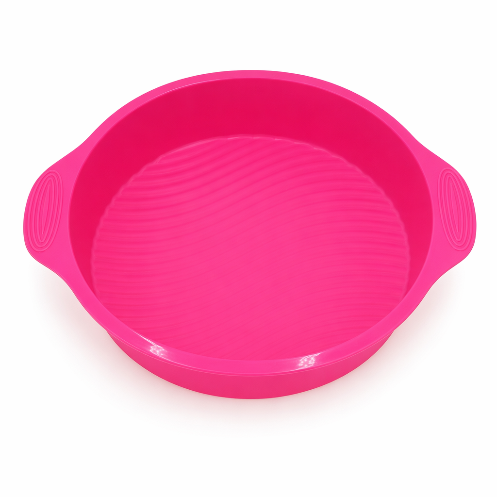 Set of 10 DIY Round Cake Pans - 3D Silicone Mold for 9-inch Cakes - Wholesale Bulk Purchase Pink