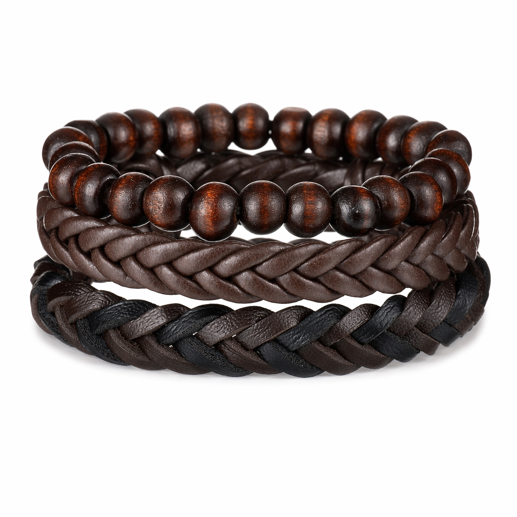 Contemporary Men's Layered Wristband S03