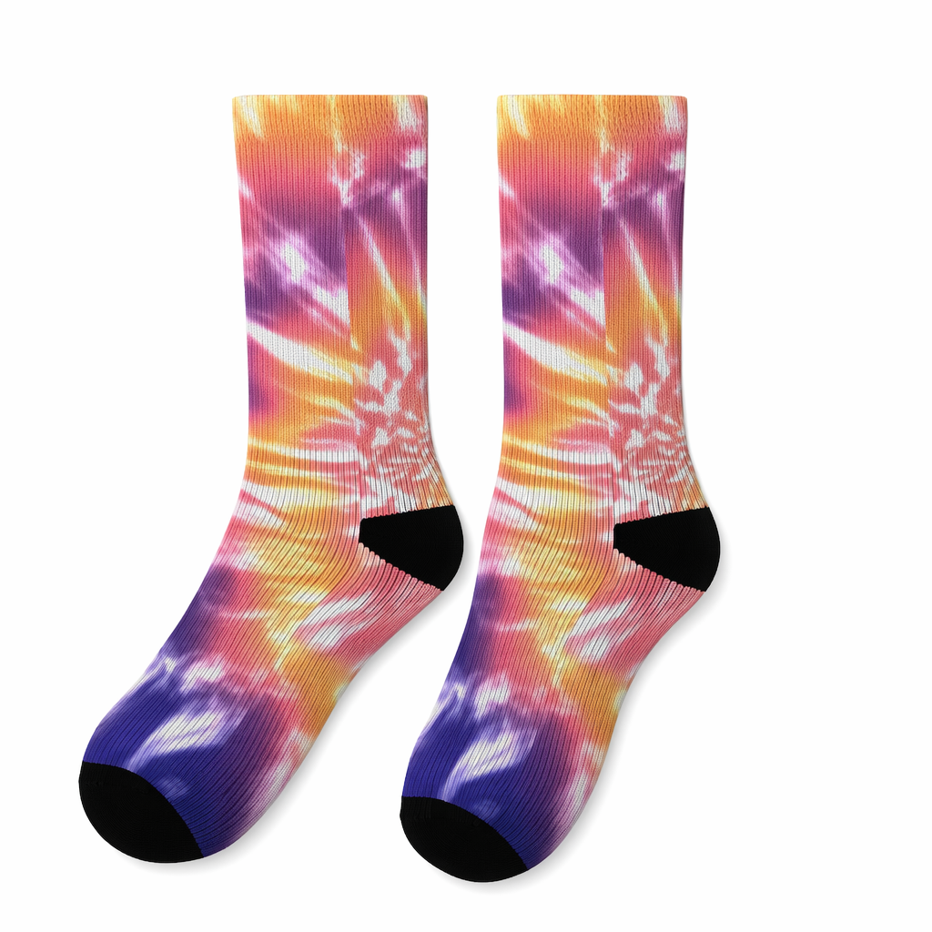 Novelty Socks with Pink Tie-Dye Design Default