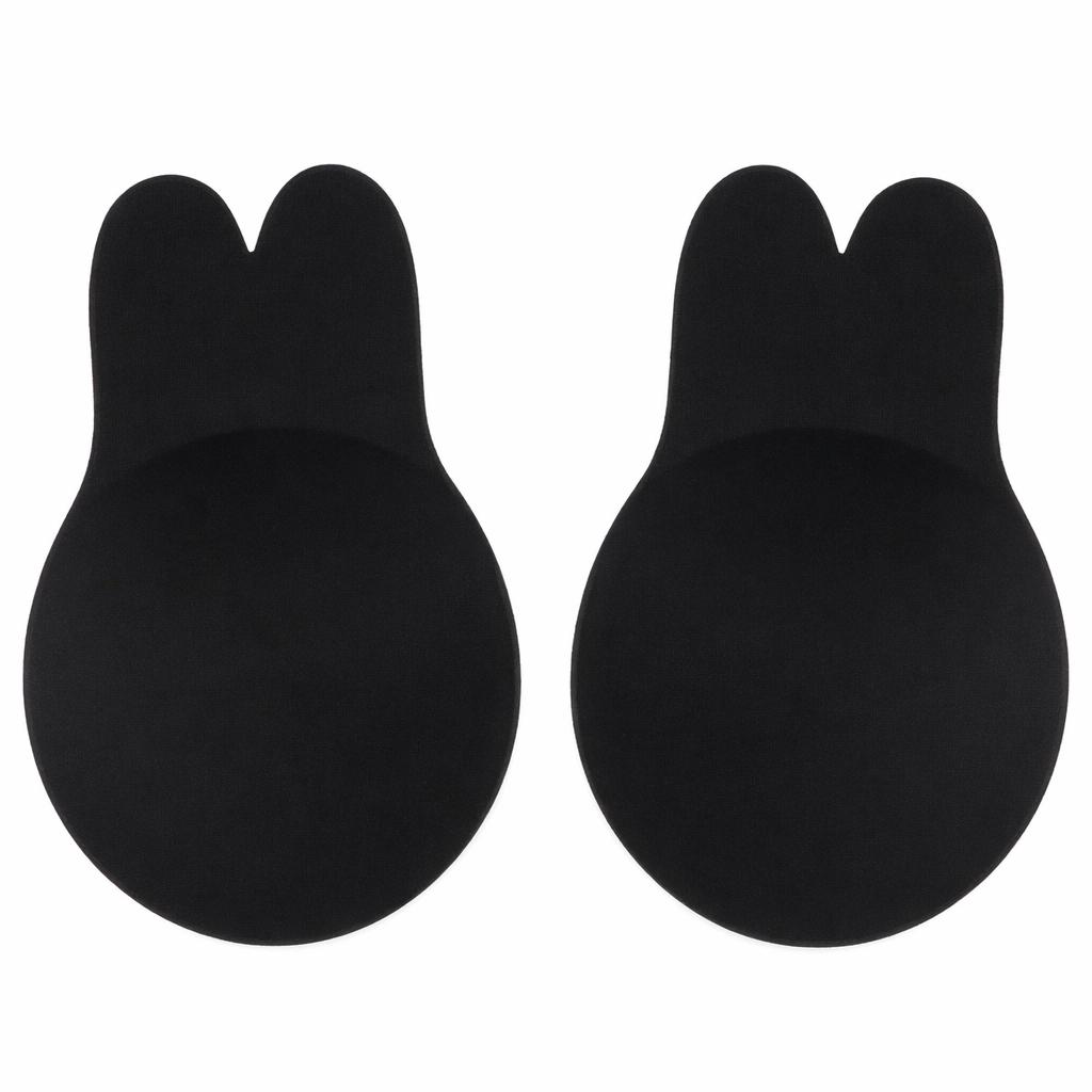 Strapless Invisible Silicon Push Up Bra Pasties (2 pairs) Black