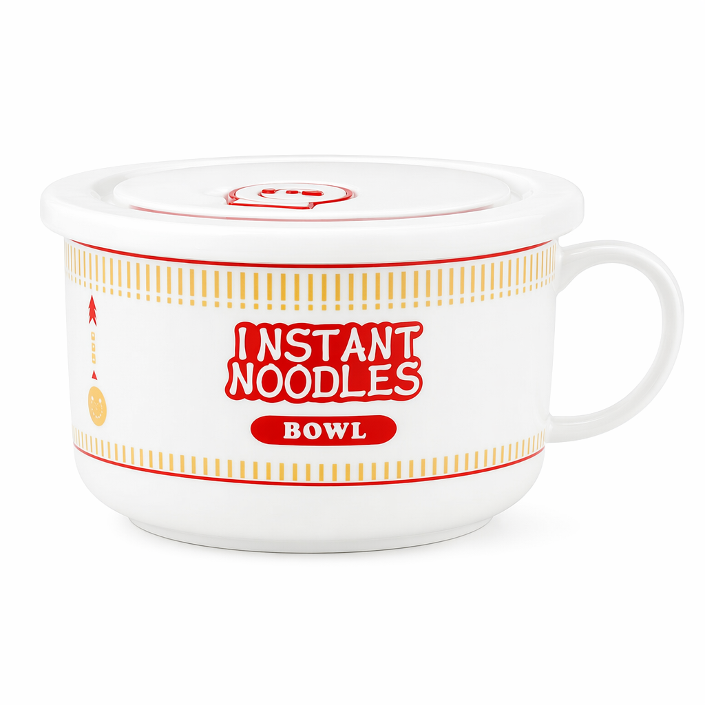 Japanese Style Ramen Bowl Mug Red