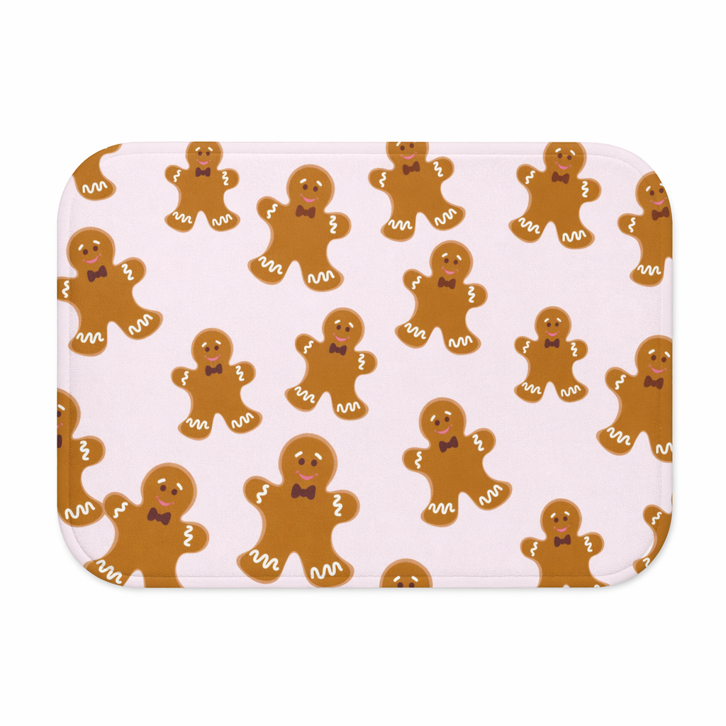 Bath Mat with Gingerbread Cookies Motif Default