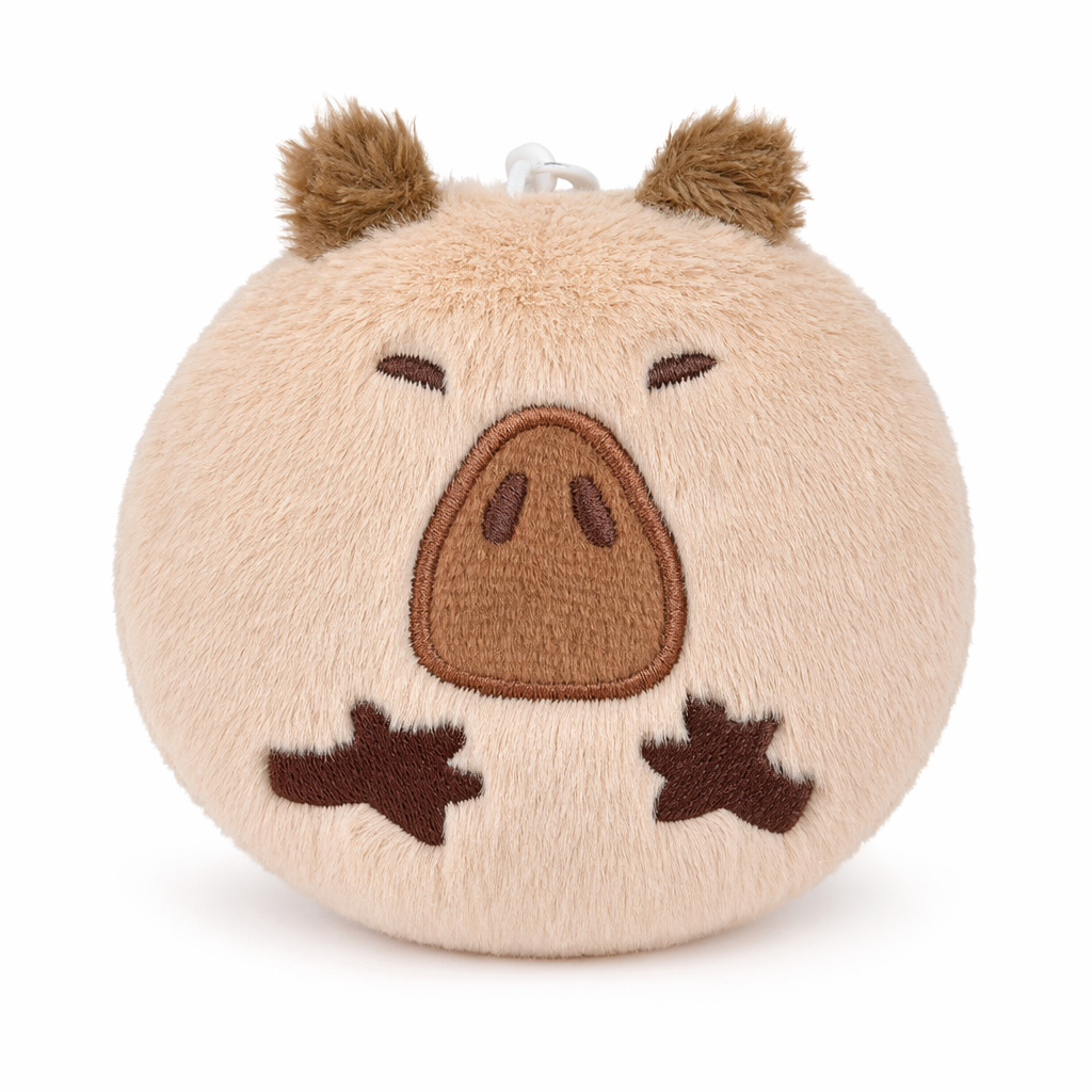 Capybara Plush Keychain - Adorable Round Design Default