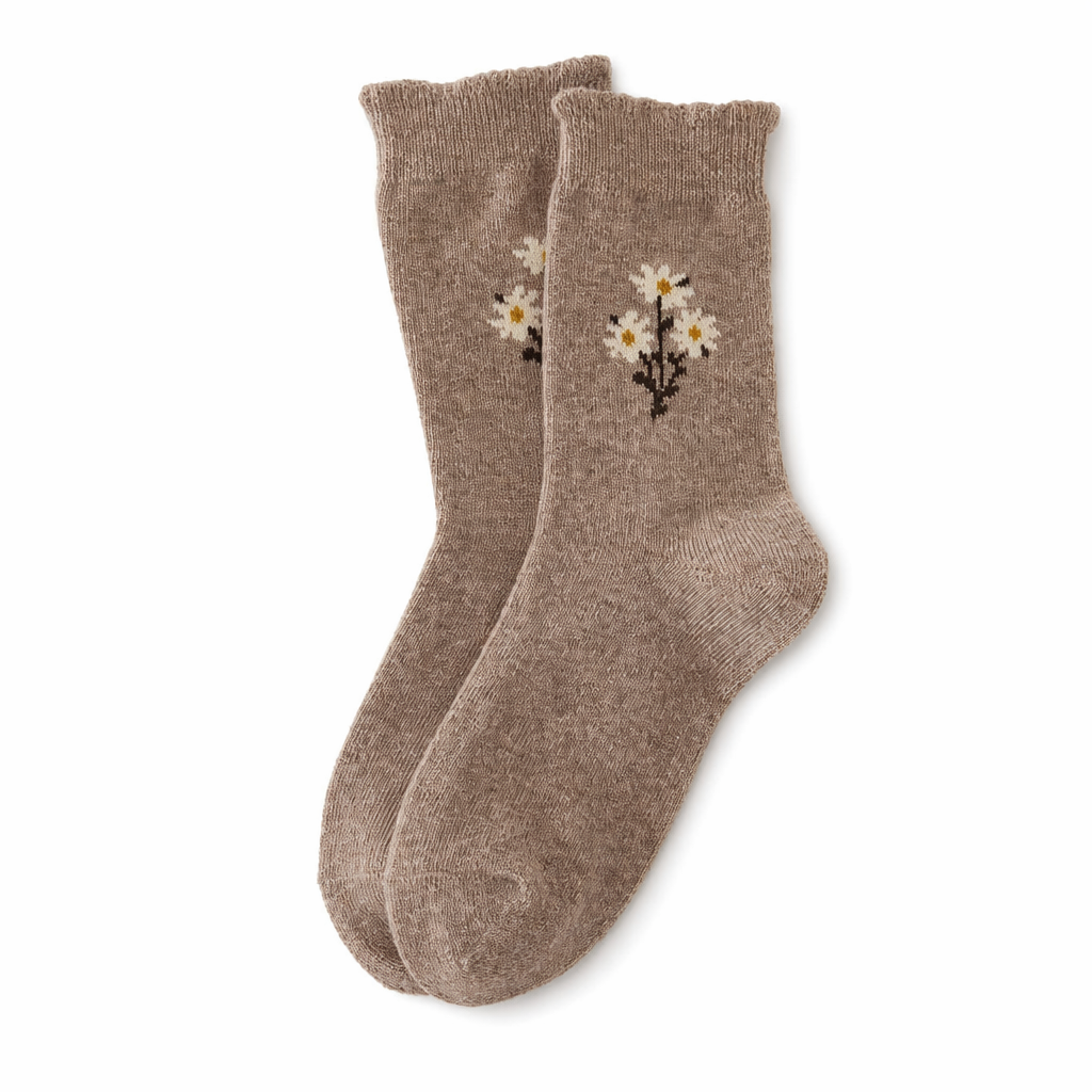 Flowery Fall Socks - Cotton Material 10