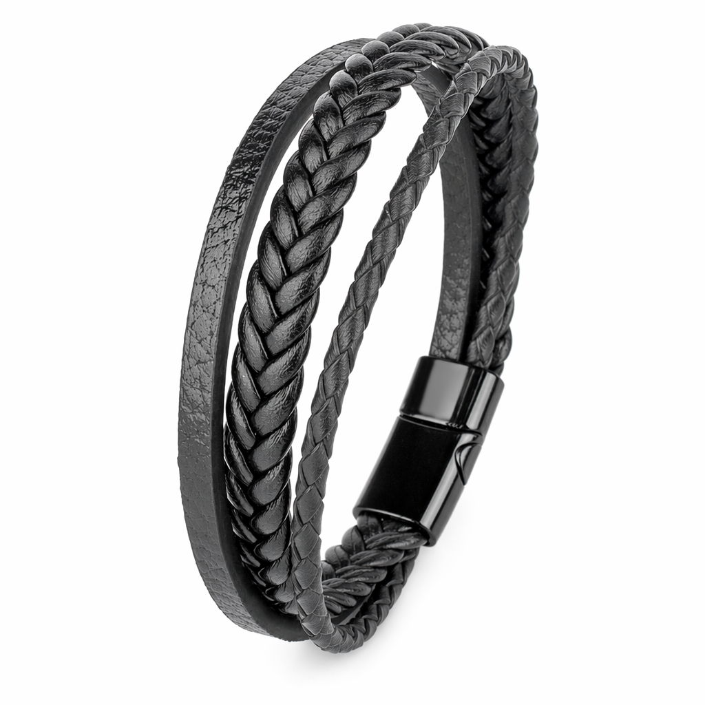Vegan Leather Bracelet with a Layered Appearance 10