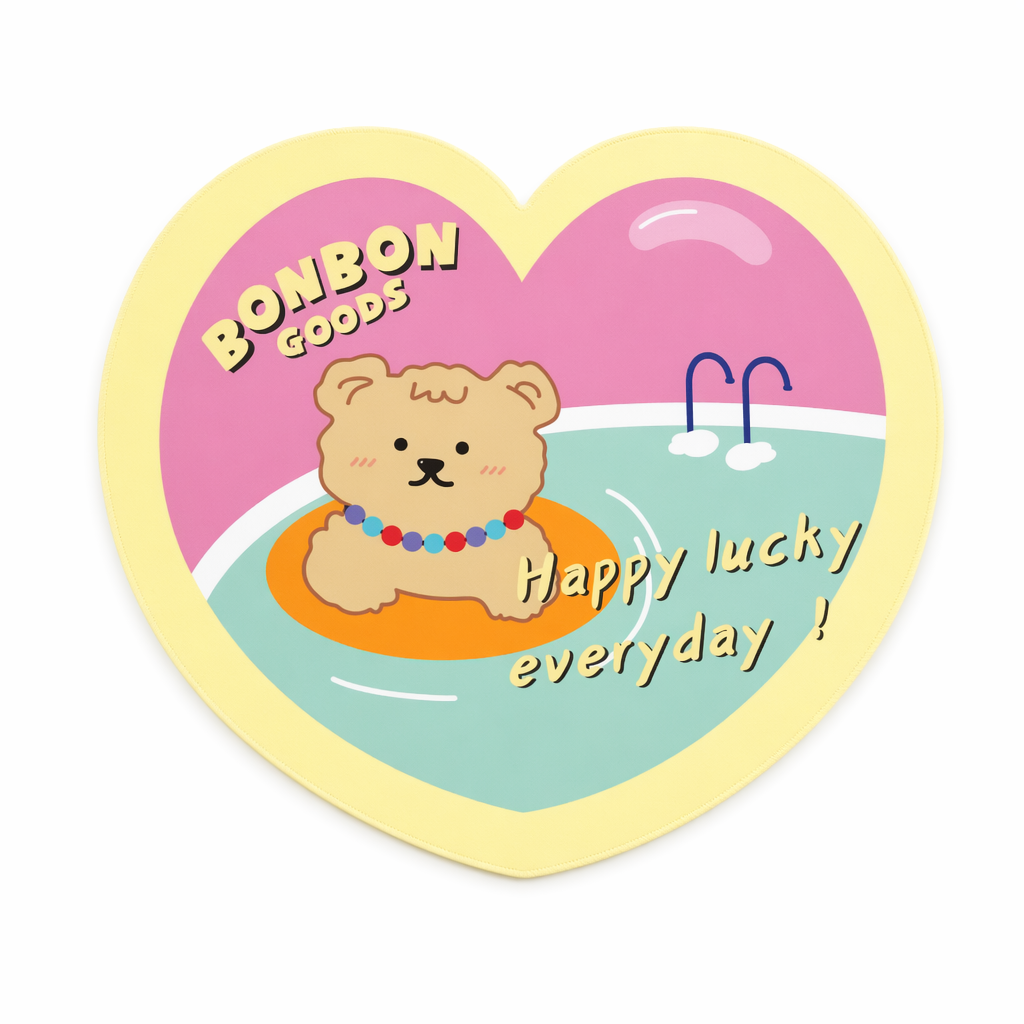 RGB Gaming Mouse Pad with Kawaii Bear Bear in Heart