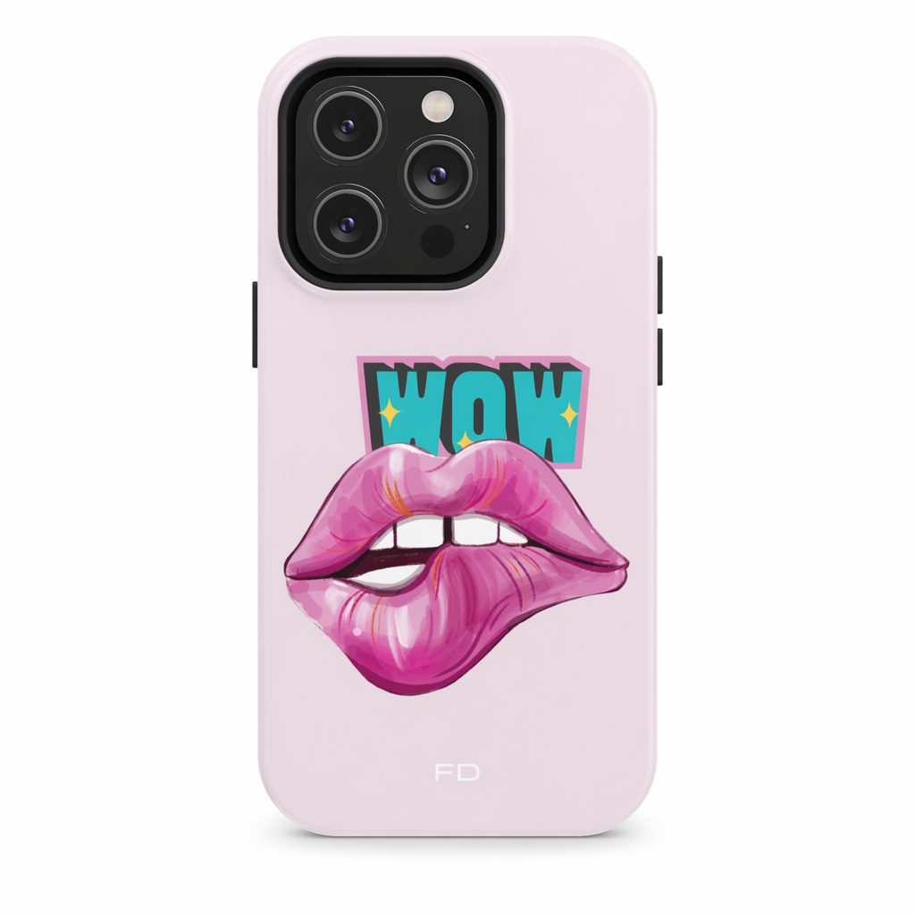 Durable iPhone Case with Wireless Charging for Bold Lips Design Default