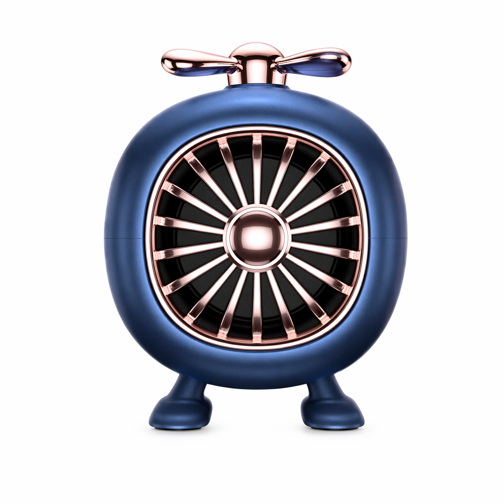 True Wireless Bluetooth 5.0 Mini Helicopter Speakers with Built-in Microphone Deep Blue